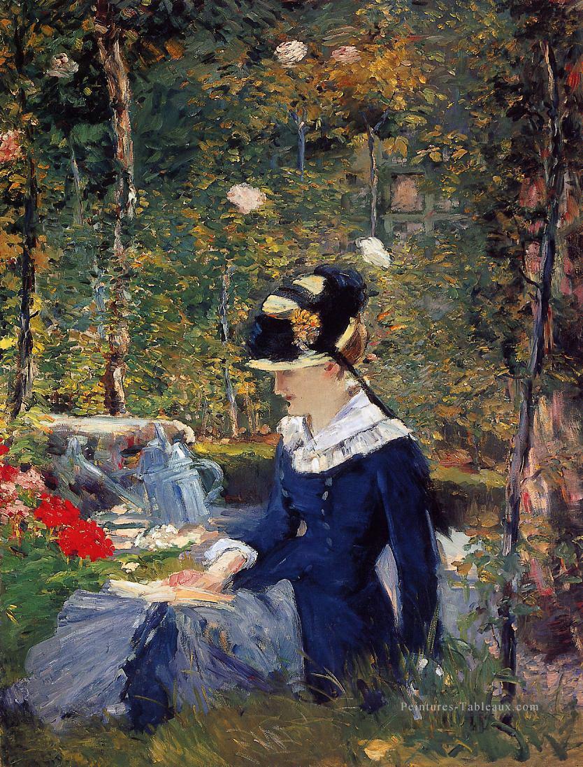 Jeune femme au jardin Édouard Manet Peintures à l'huile